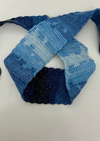 Mavi Kruvasan Atkı - Görsel 5