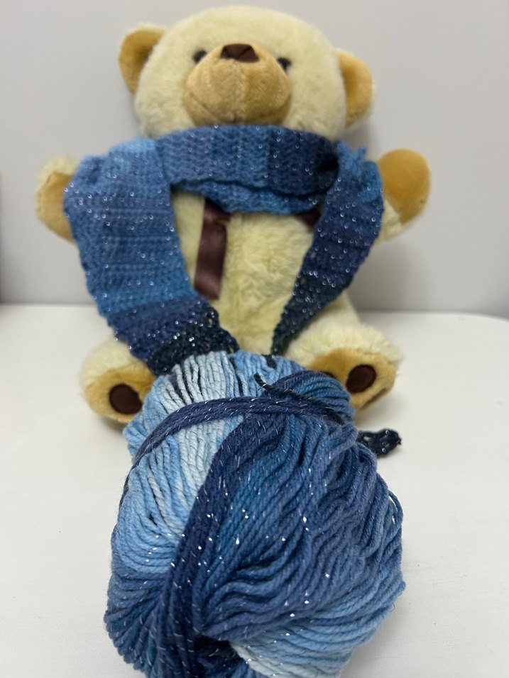 Mavi Kruvasan Atkı - Görsel 2