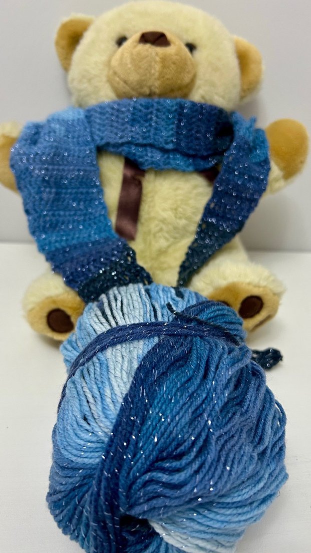 Mavi Kruvasan Atkı - Görsel 3