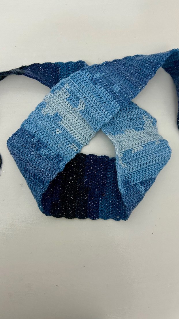 Mavi Kruvasan Atkı - Görsel 5