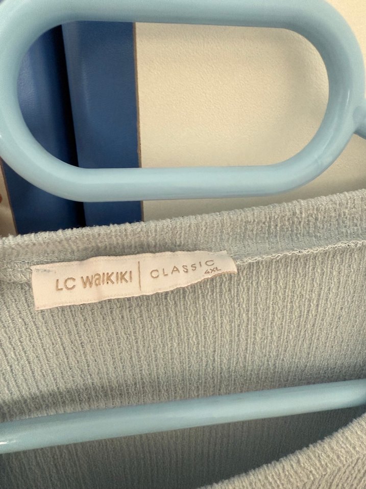 bebe mavisi Kadın Uzun Kollu Basic Tişört - Görsel 3