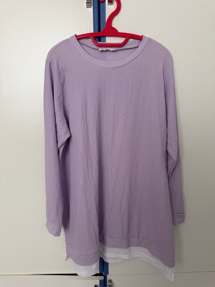 Kadın Lila Uzun Kollu Tunik - Görsel 2