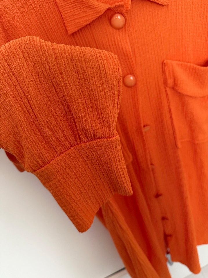 turuncu gömlek pantolon takım - Görsel 5