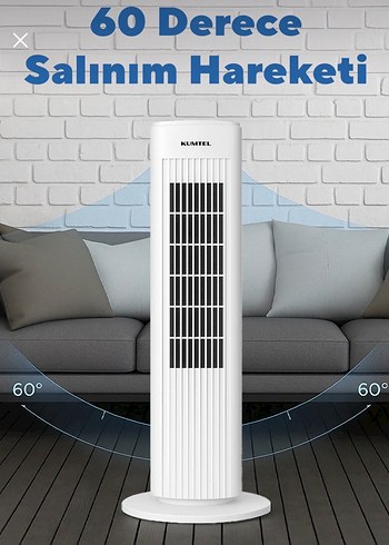 Kumtel Beyaz Kule Vantilatör - Görsel 4