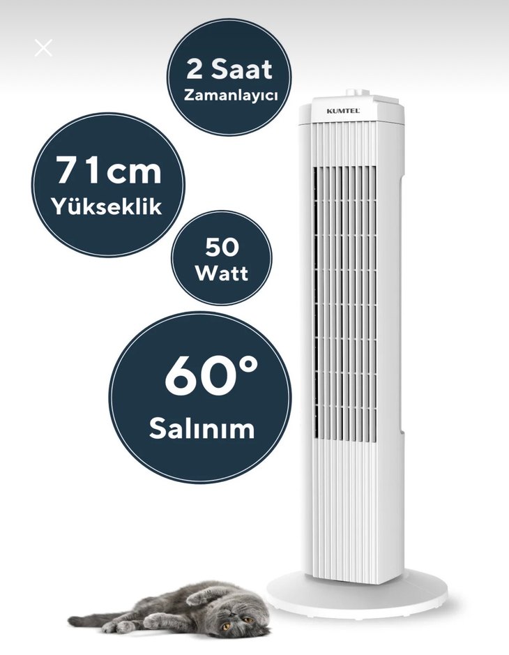 Kumtel Beyaz Kule Vantilatör - Görsel 2