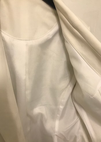 Düğmeli Beyaz Kadın Blazer Ceket - Görsel 2