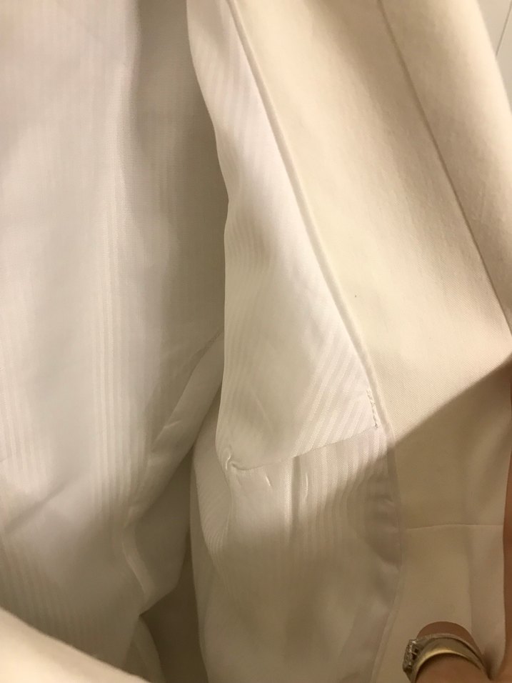 Düğmeli Beyaz Kadın Blazer Ceket - Görsel 3