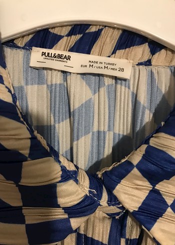 Kadın Mavi Pilili Uzun Kollu Gömlek - Görsel 3