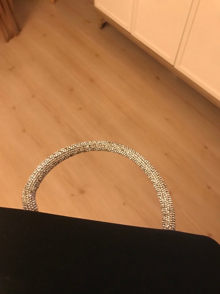 Siyah Parlak Tokalı Kadın Clutch Çanta - Görsel 5