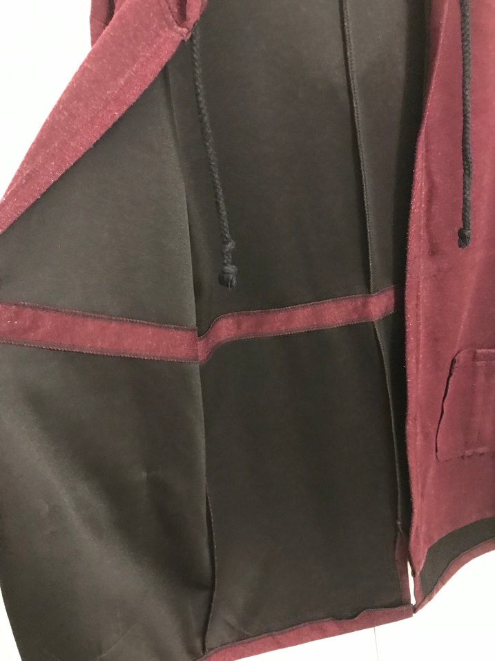 Bordo Midi Kapüşonlu Ceket - Görsel 3