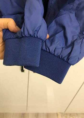 Çocuk Mavi Fermuarlı Basic Ceket - Görsel 3