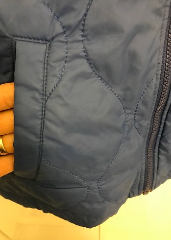 Çocuk Mavi Fermuarlı Basic Ceket - Görsel 5