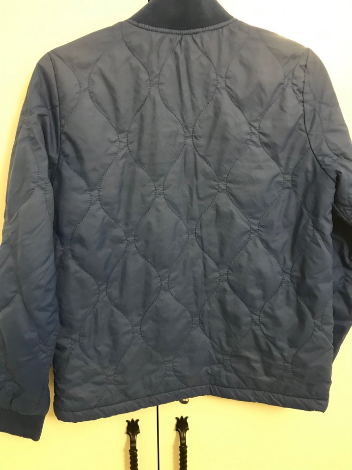 Çocuk Mavi Fermuarlı Basic Ceket - Görsel 4