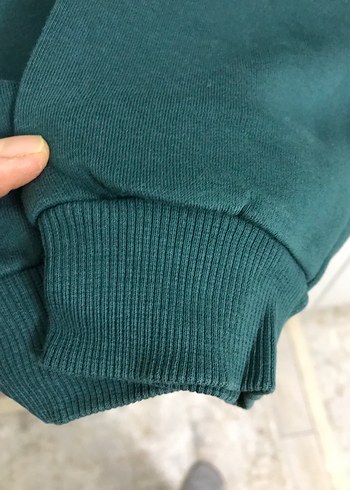 Kadın Yeşil Kapüşonlu Sweatshirt - Görsel 5