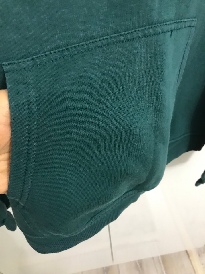 Kadın Yeşil Kapüşonlu Sweatshirt - Görsel 4