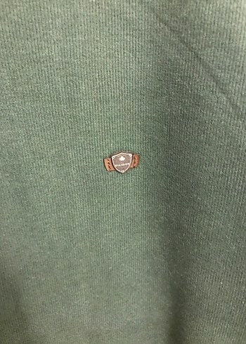 Erkek Koyu Yeşil V Yaka Triko Kazak - Görsel 4