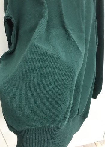 Erkek Koyu Yeşil V Yaka Triko Kazak - Görsel 3