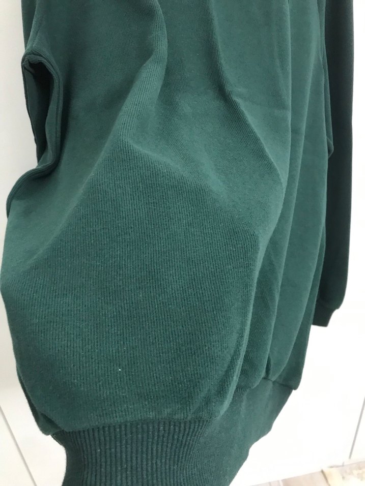 Erkek Koyu Yeşil V Yaka Triko Kazak - Görsel 3