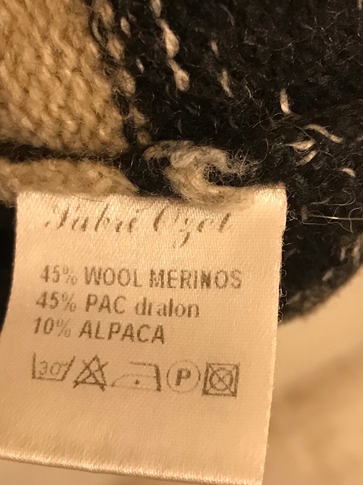 Yüksek Yakalı Gri Çizgili Yün Kazak - Görsel 5