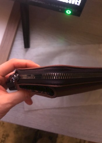 Kahverengi Deri Fermuarlı Kadın Cüzdanı - Görsel 4