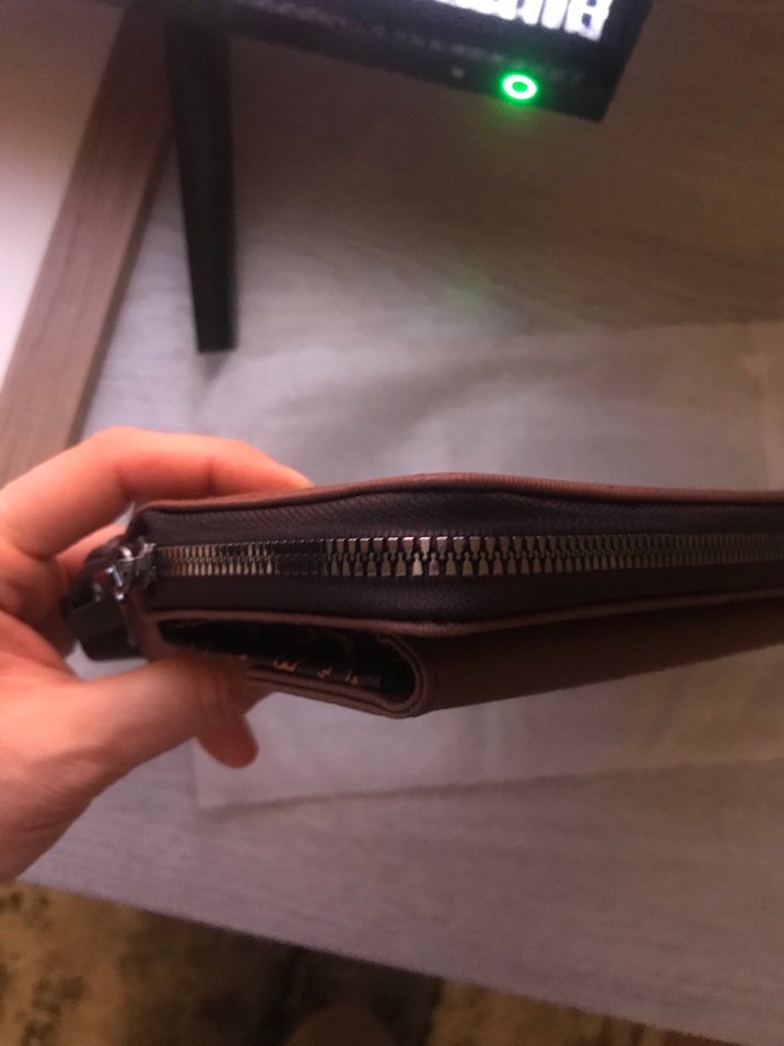 Kahverengi Deri Fermuarlı Kadın Cüzdanı - Görsel 4