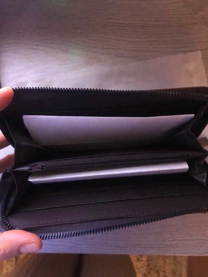 Kahverengi Deri Fermuarlı Kadın Cüzdanı - Görsel 5