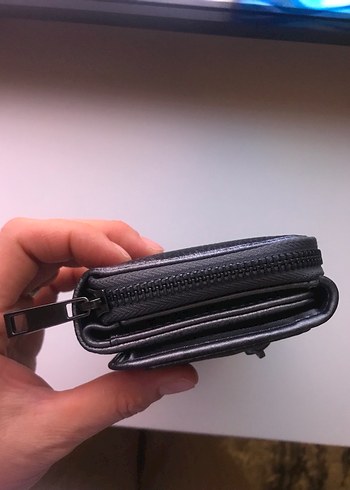 Siyah Deri Fermuarlı Kadın Cüzdanı - Görsel 4