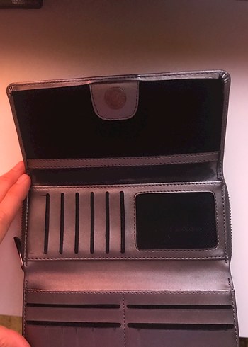 Siyah Deri Fermuarlı Kadın Cüzdanı - Görsel 5