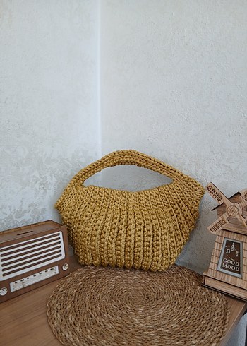 Bej Örgü Kadın El Çantası - Görsel 2