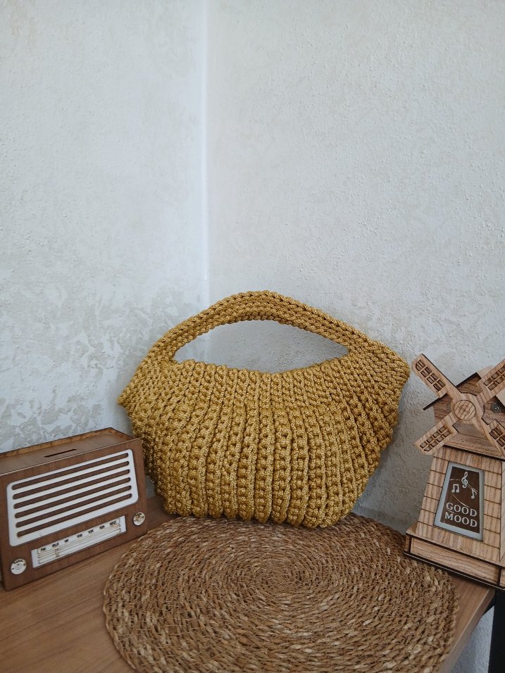 Bej Örgü Kadın El Çantası - Görsel 2