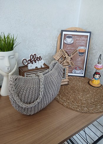 Bej Örgü Kadın Çanta - Görsel 3