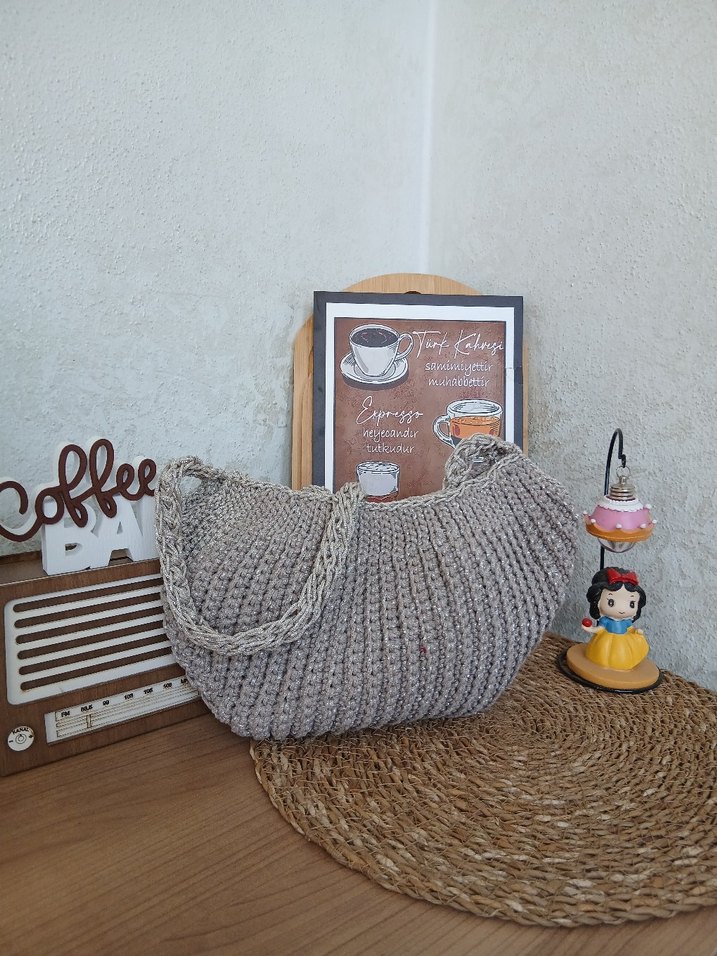 Bej Örgü Kadın Çanta - Görsel 2