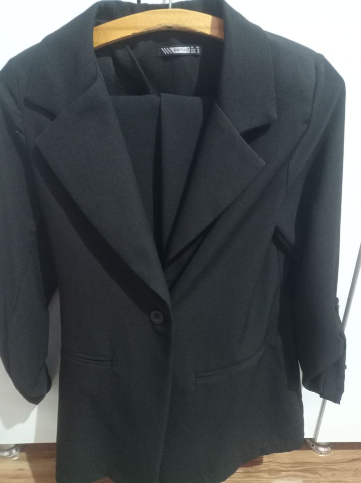 Siyah Düğmeli Kadın Blazer Ceket - Görsel 3