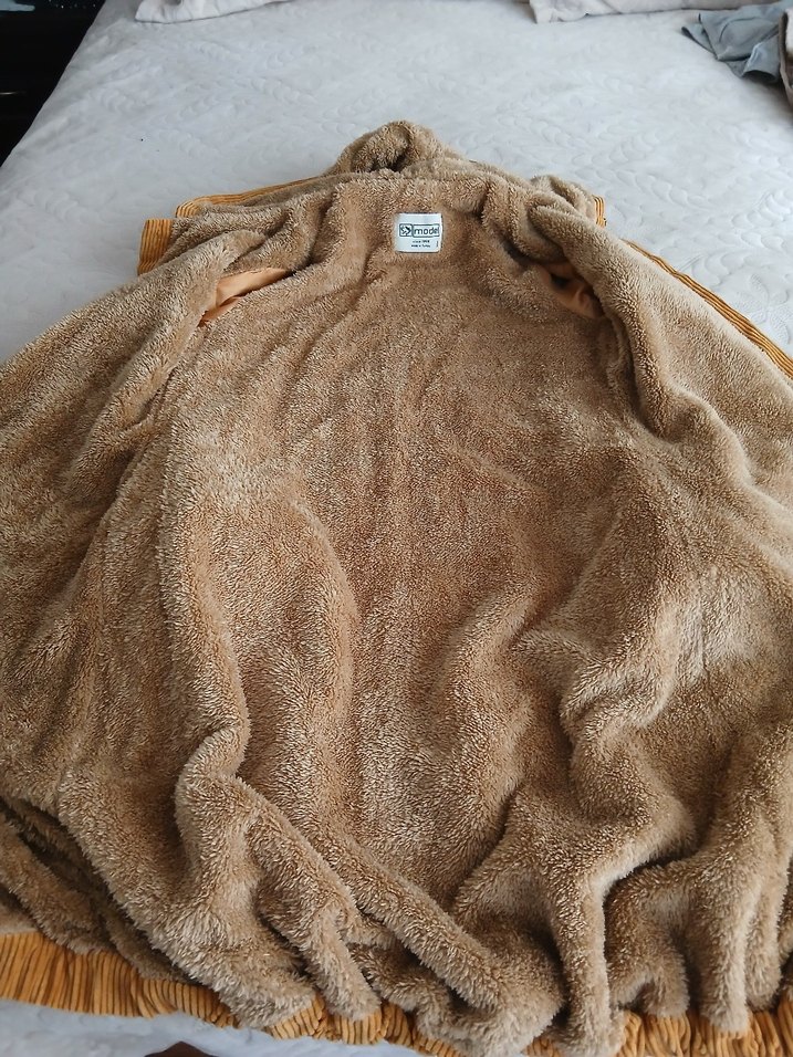 Düğmeli Uzun Kadife Hamile Kabanı - Görsel 2