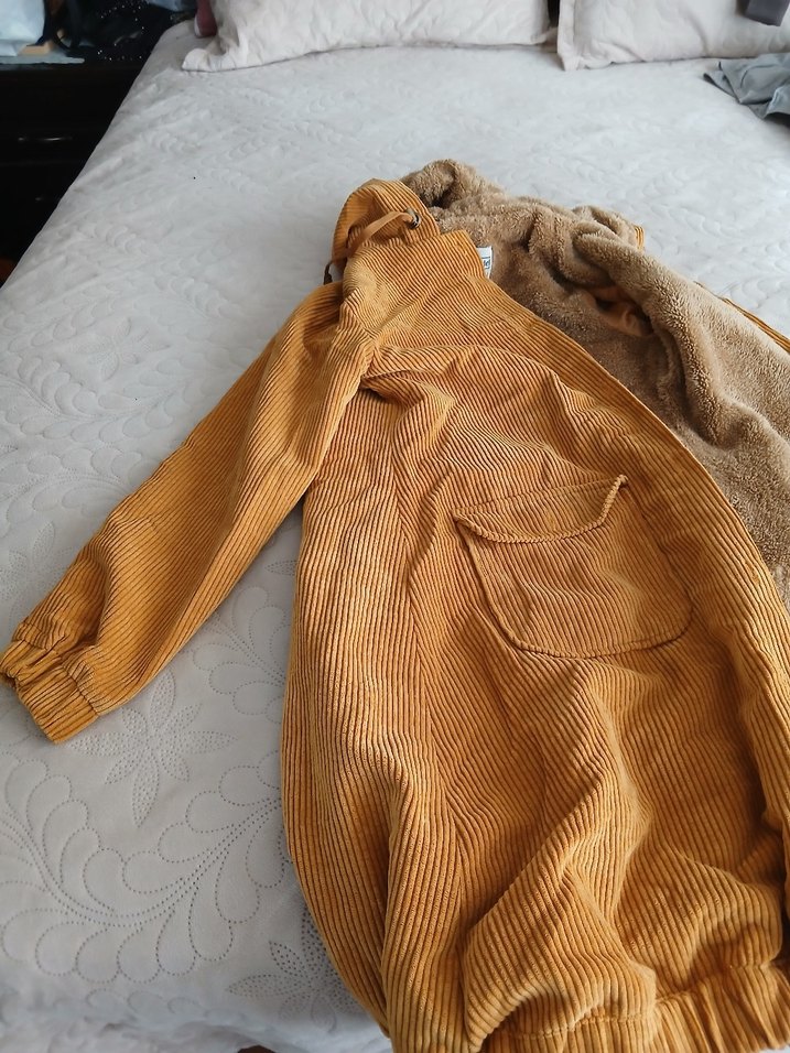 Düğmeli Uzun Kadife Hamile Kabanı - Görsel 3