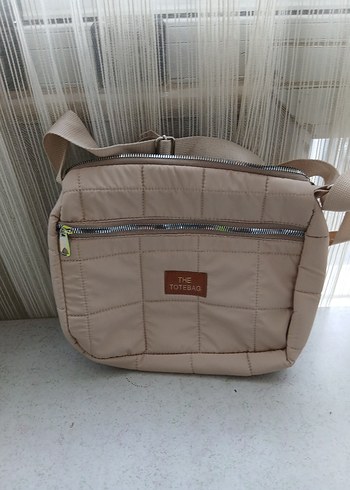 Bej Fermuarlı Kadın Omuz Çantası - Görsel 2