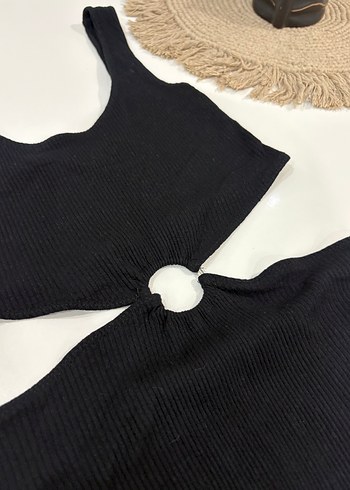 Siyah Mini Strappy Kadın body - Görsel 2