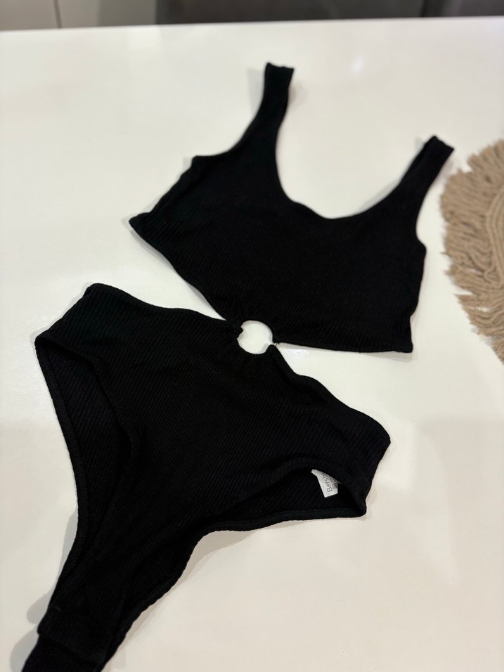 Siyah Mini Strappy Kadın body - Görsel 5