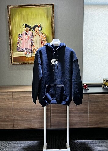 Koyu Lacivert 3 Earth Desenli Sweat