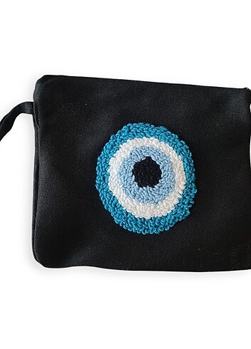 Nazar Boncuğu Punch Clutch Bez Çanta