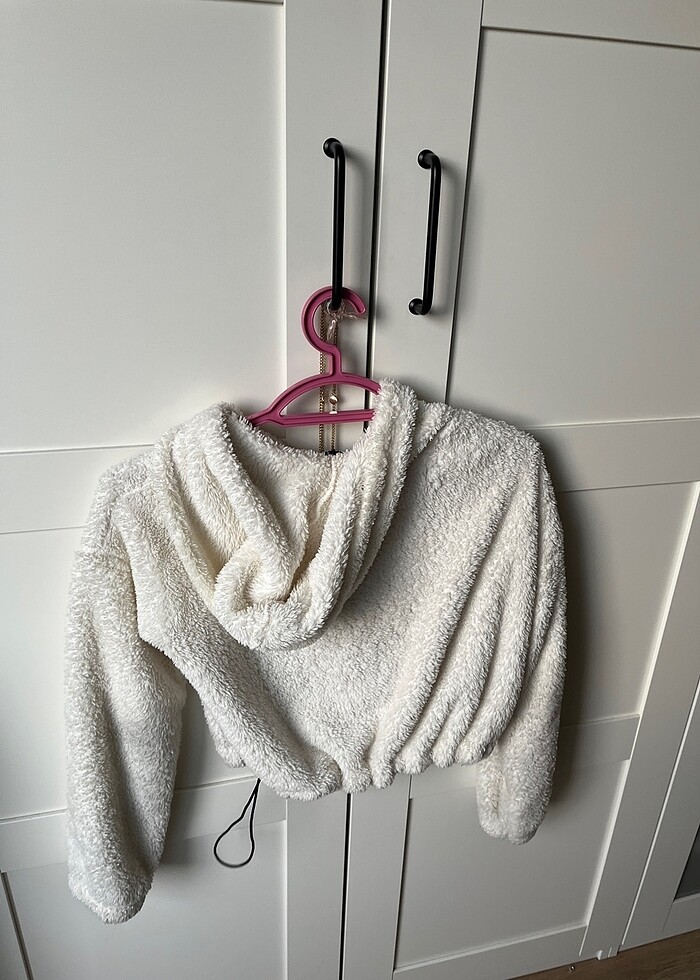 pelus crop sweatshirt - Görsel 2