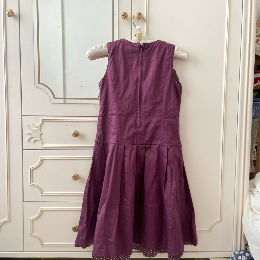 60lar lolita mor puantiye elbise - Görsel 3