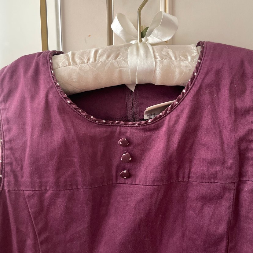 60lar lolita mor puantiye elbise - Görsel 2