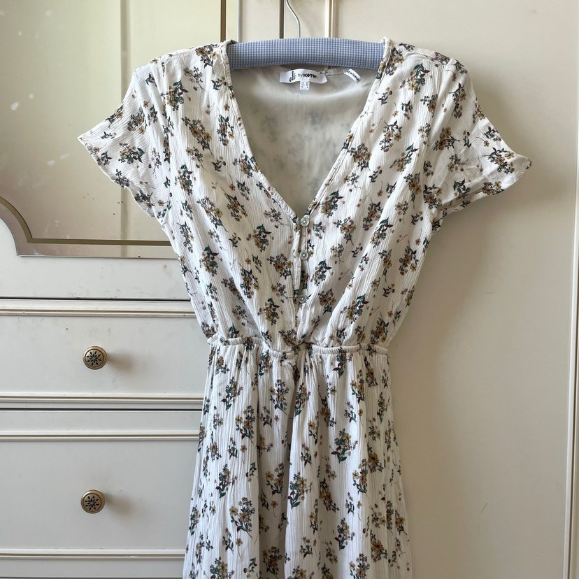 koton çiçekli midi elbise - Görsel 2