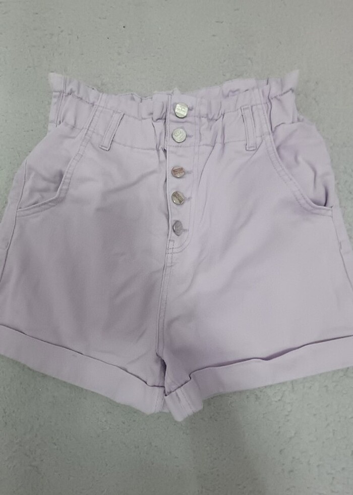 afra saraçoğlu koton lila şort - Görsel 2