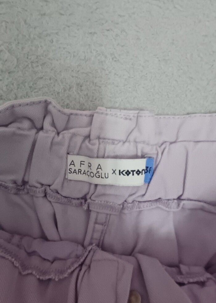 afra saraçoğlu koton lila şort - Görsel 5