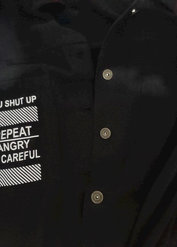 Düğmeli Siyah Kadın Denim Bomber Ceket - Görsel 2