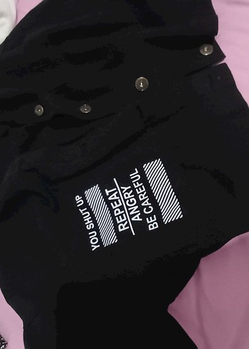 Düğmeli Siyah Kadın Denim Bomber Ceket - Görsel 3