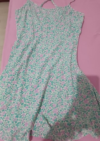 LC Waikiki Pembe mavi çiçekli elbise