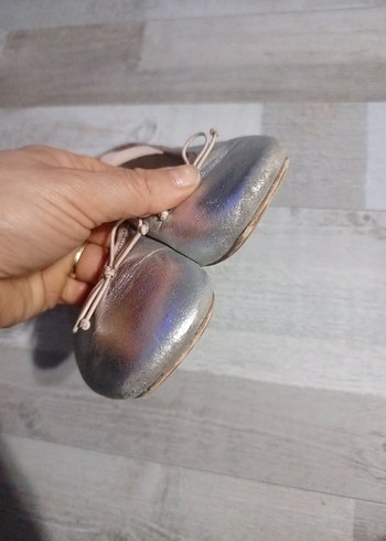 Gri Kız Çocukları Tokalı Babet Ayakkabı - Görsel 4